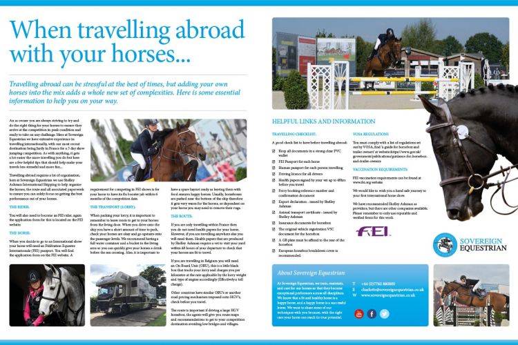 When travelling abroad with horses - Equestrian Life October 2017