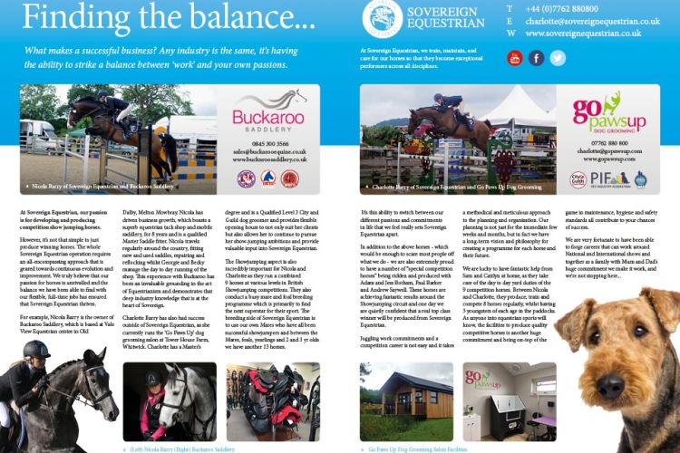 Finding the balance - Equestrian Life September 2017